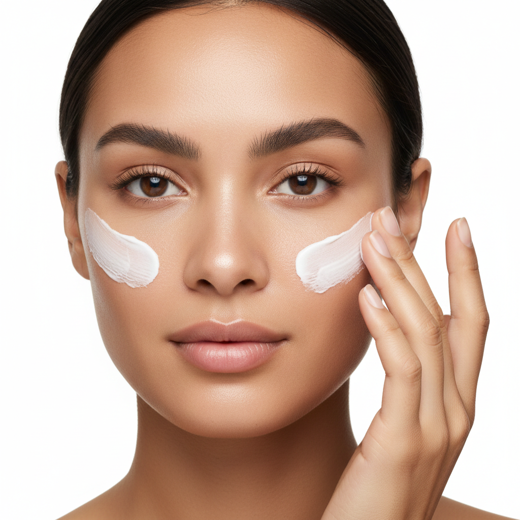Mulher jovem com pele radiante em ambiente clínico, representando procedimentos dermatológicos e cirúrgicos